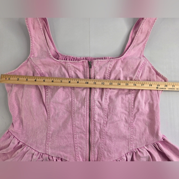Future Collective W/Gabriella Sleeveless Denim Corset Top Sz L Pink 2887-BE - Picture 8 of 15